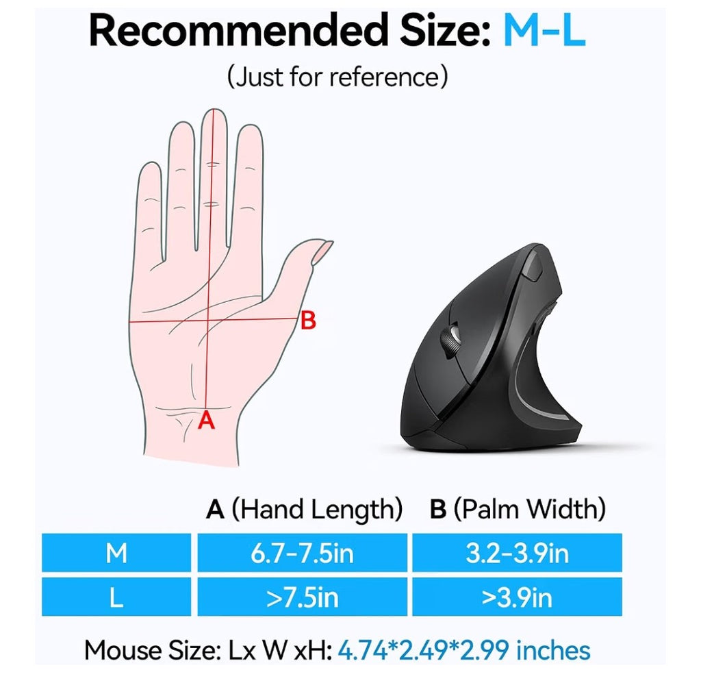 Tecknet Ergonomic Wireless Mouse