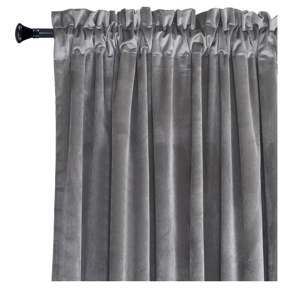 Velvet Blackout Curtains 2 Pannels 52x120in (Silver)