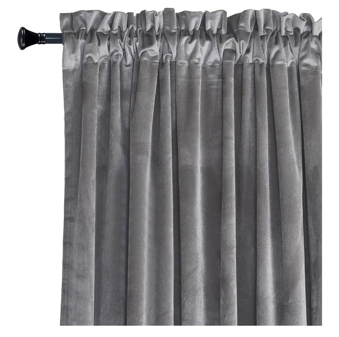 Velvet Blackout Curtains 2 Pannels 52x120in (Silver)