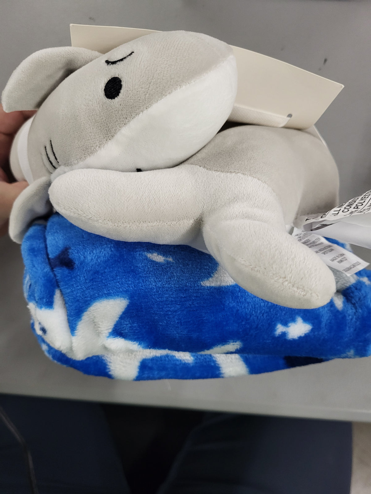 Kids Shark Throw Blanket and Neck Pillow Set