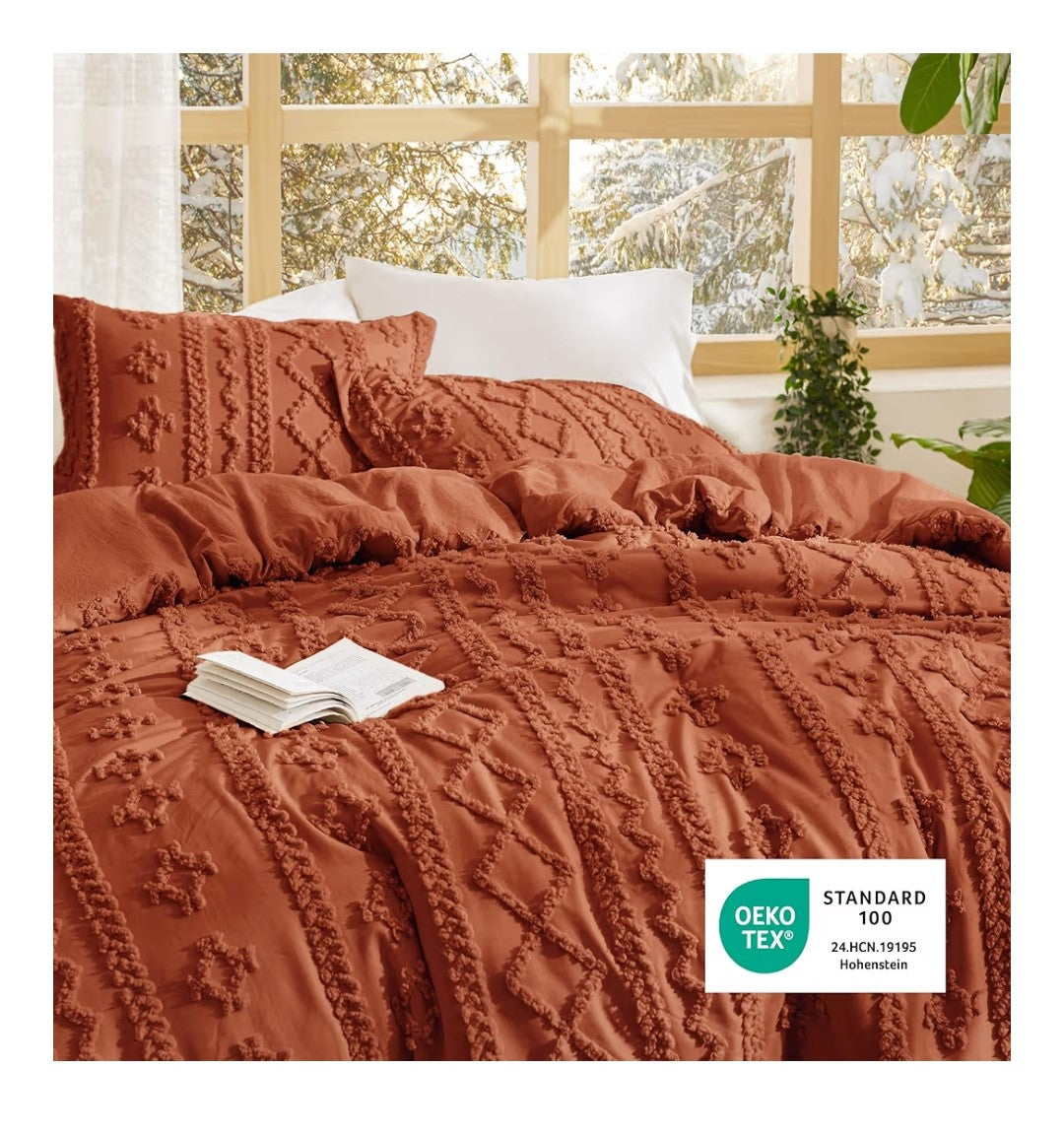 Bedsure 3pcs Queen Size Comforter Set (Terracotta)