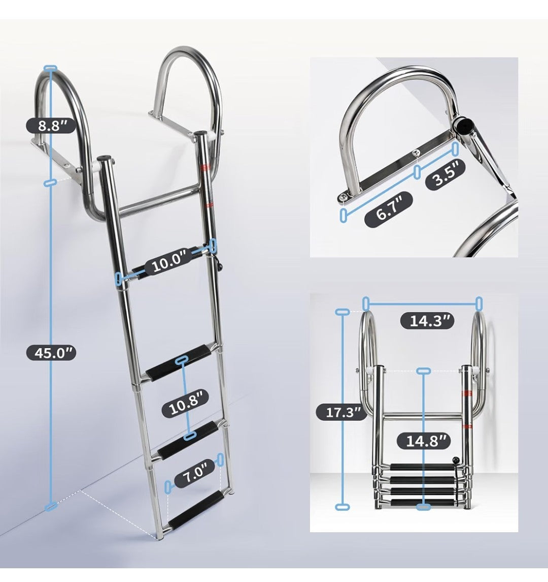 Manumarine 4 Step Pontoon Boat Ladder