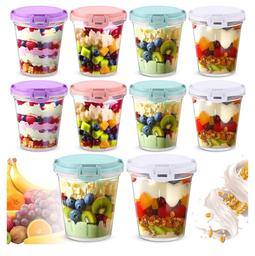 10 Piece 24oz Oats Jars with Leakproof Lids