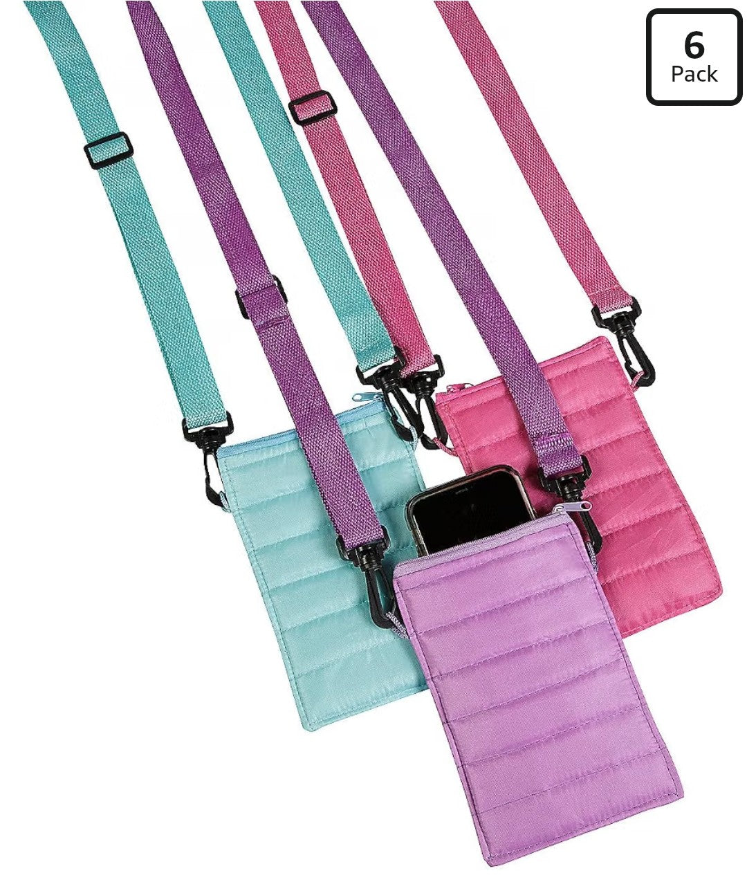 Cross Body Quilted Phome Bags (6 pack)