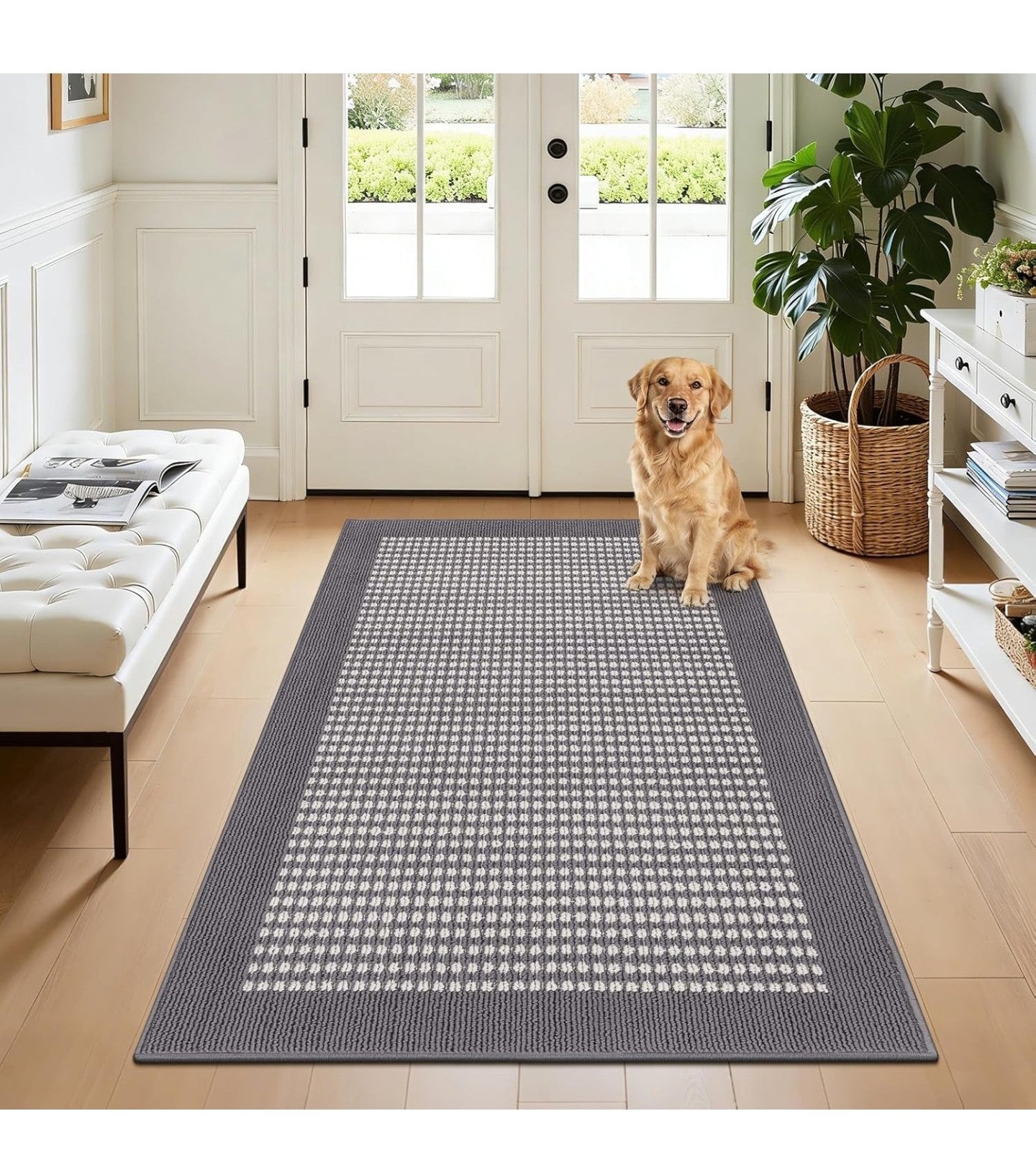 Ileading Indoor Door Mat 3x5ft Absorbent Dog Mats for Muddy Paws.