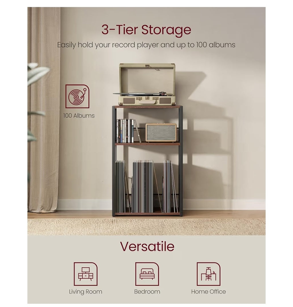 VASAGLE 3-Tier Record Player Stand