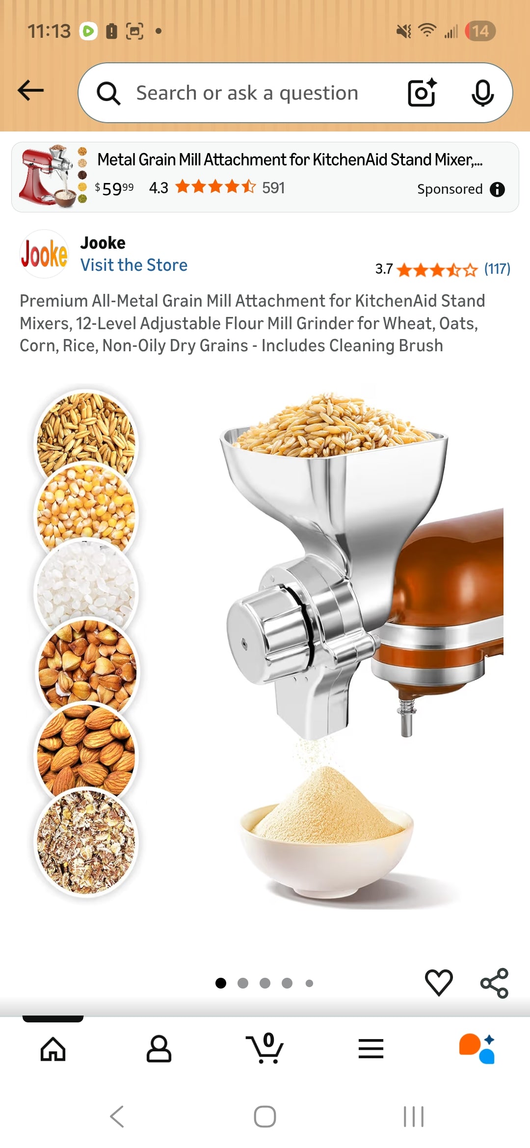 Grind Mill Attachment for KitchenAid