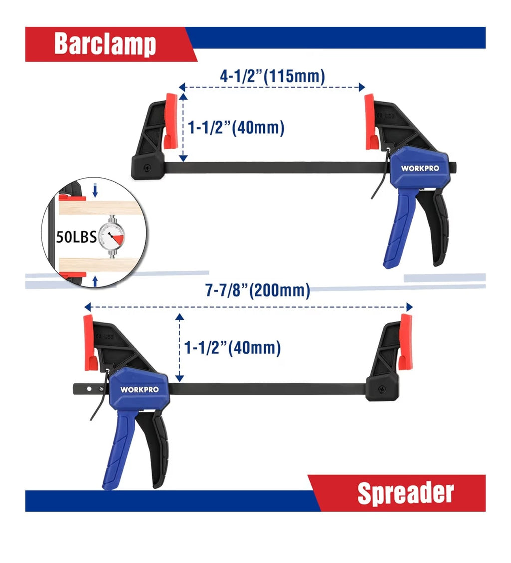 WORKPRO 8-Piece Clamp Set