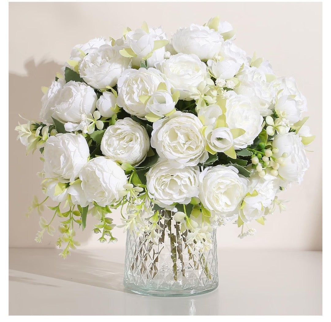 Artificial Flowers 8 pack of Peonies