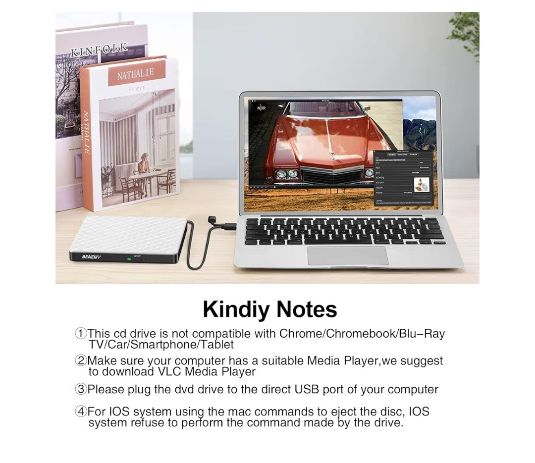 Benewy External CD/DVD Drive
