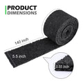 Adnee 140'' x 5.5" Double Sided Rubber Mulch Roll, Black Recycled Rubber