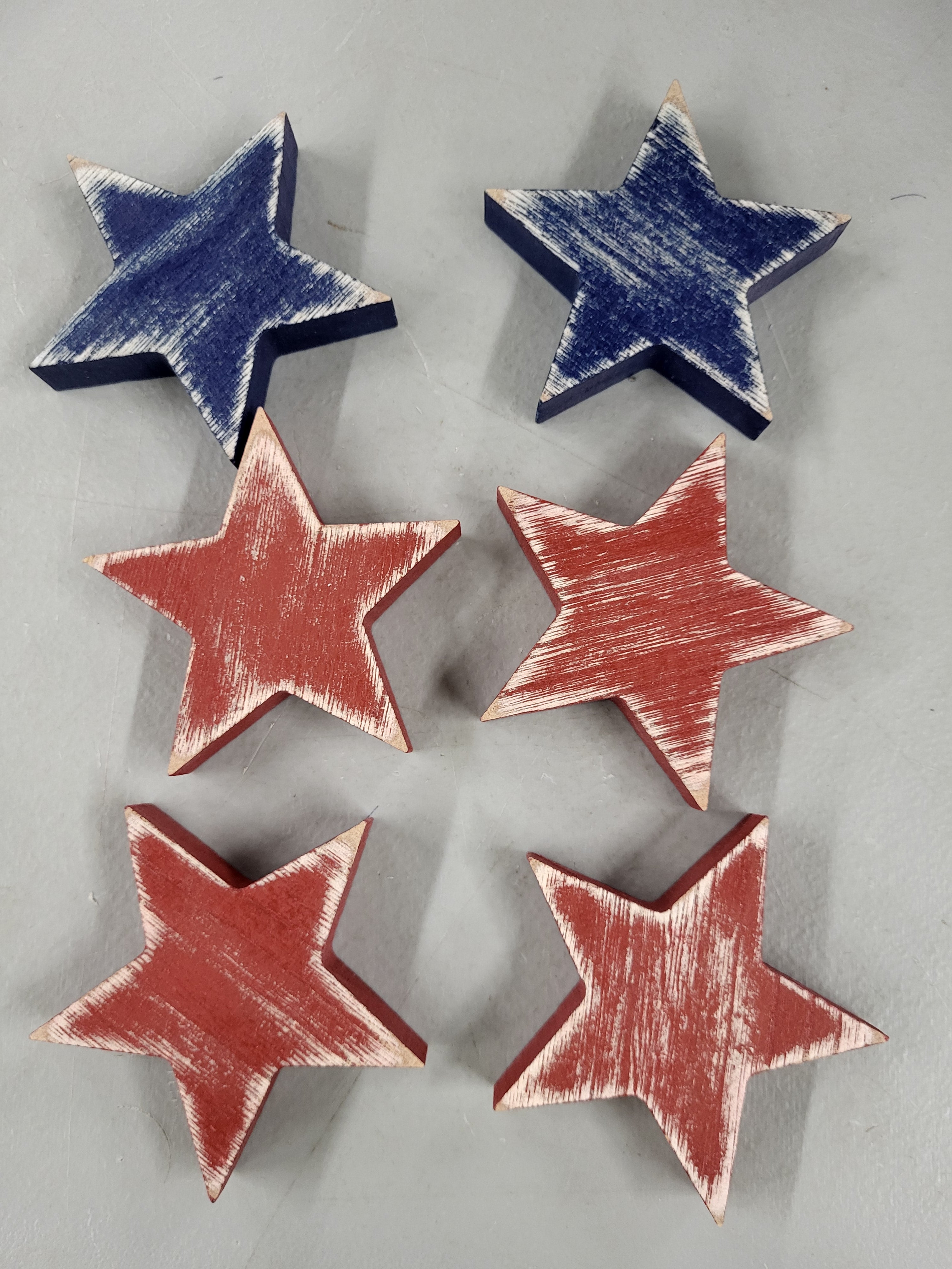 Wooden Deoration Stars (6 pack)