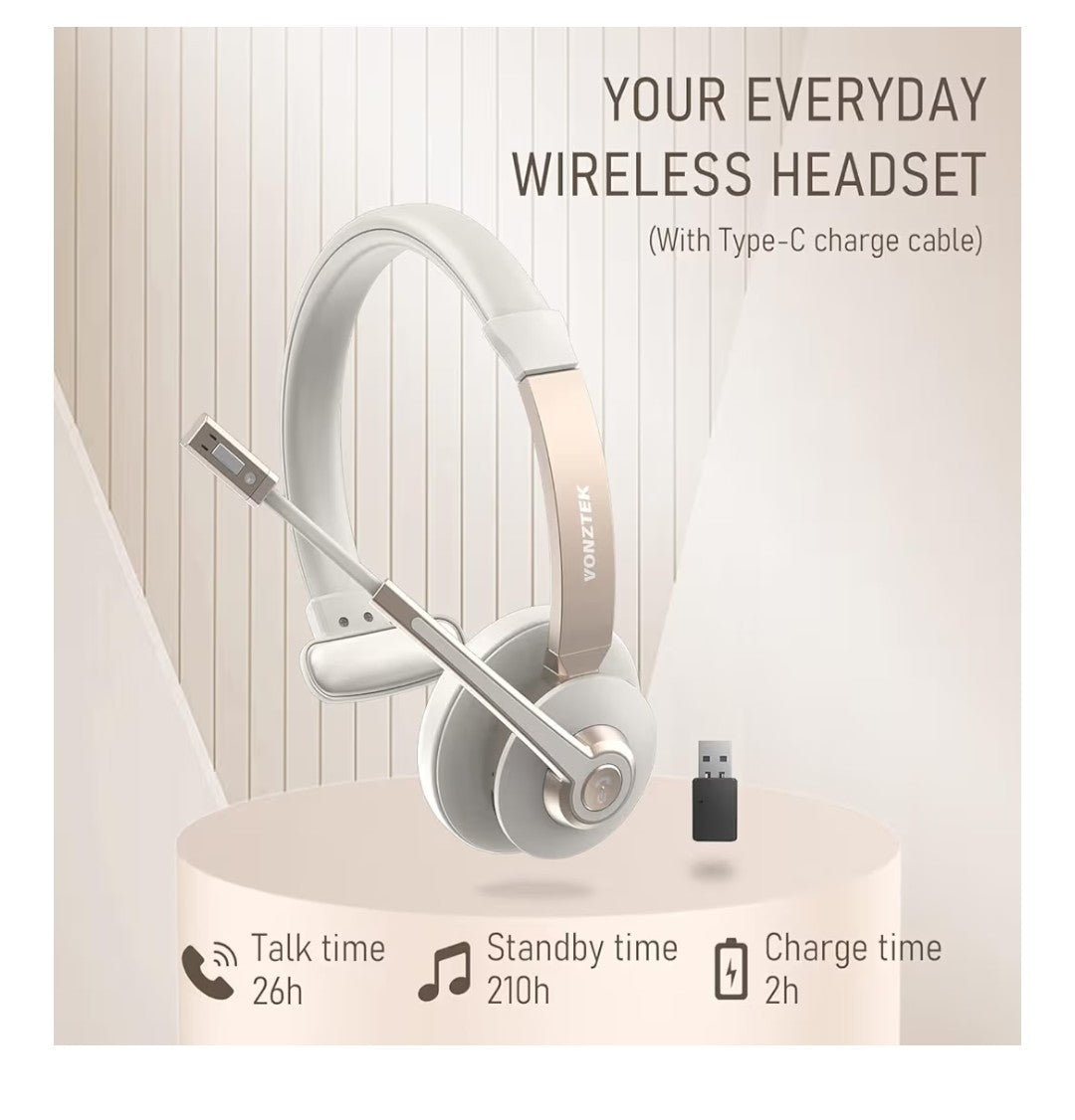 Vonztek Wireless Headset with Microphone