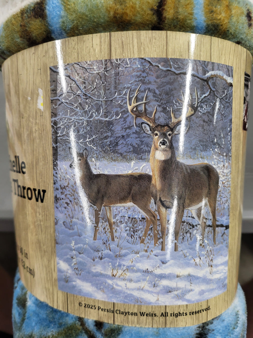 Rachelle Sherpa Throw Blanket Deer Image