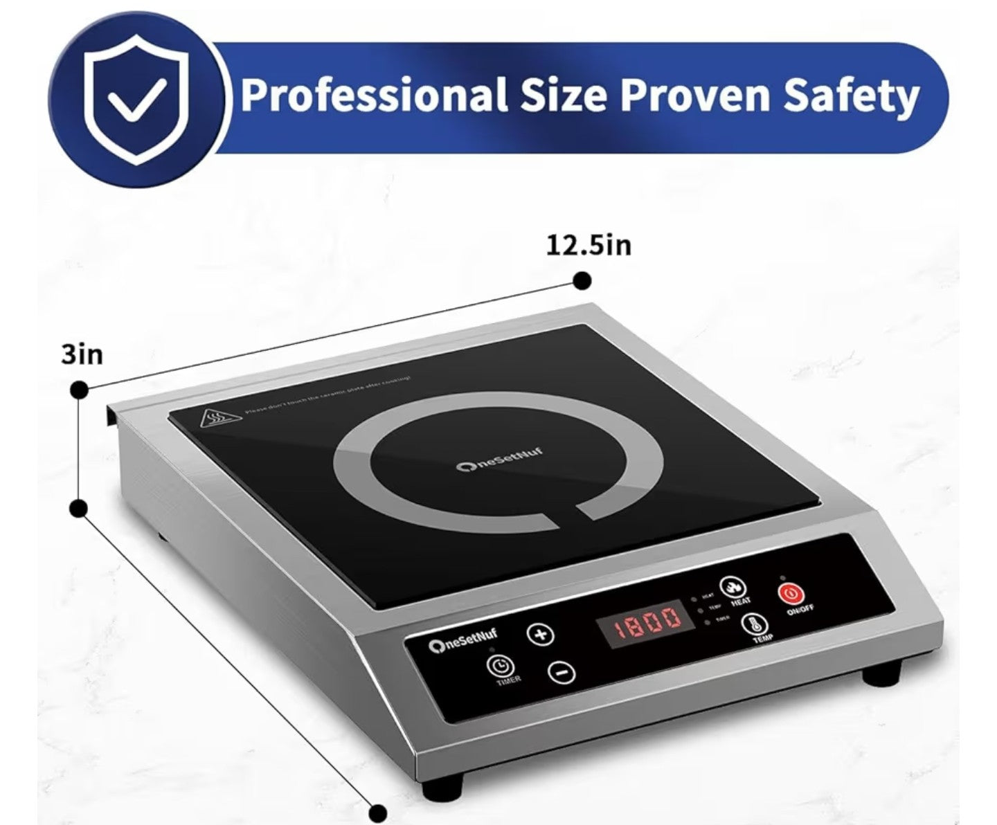 Stainless Steel Induction Cooktop, Professional-Grade.
