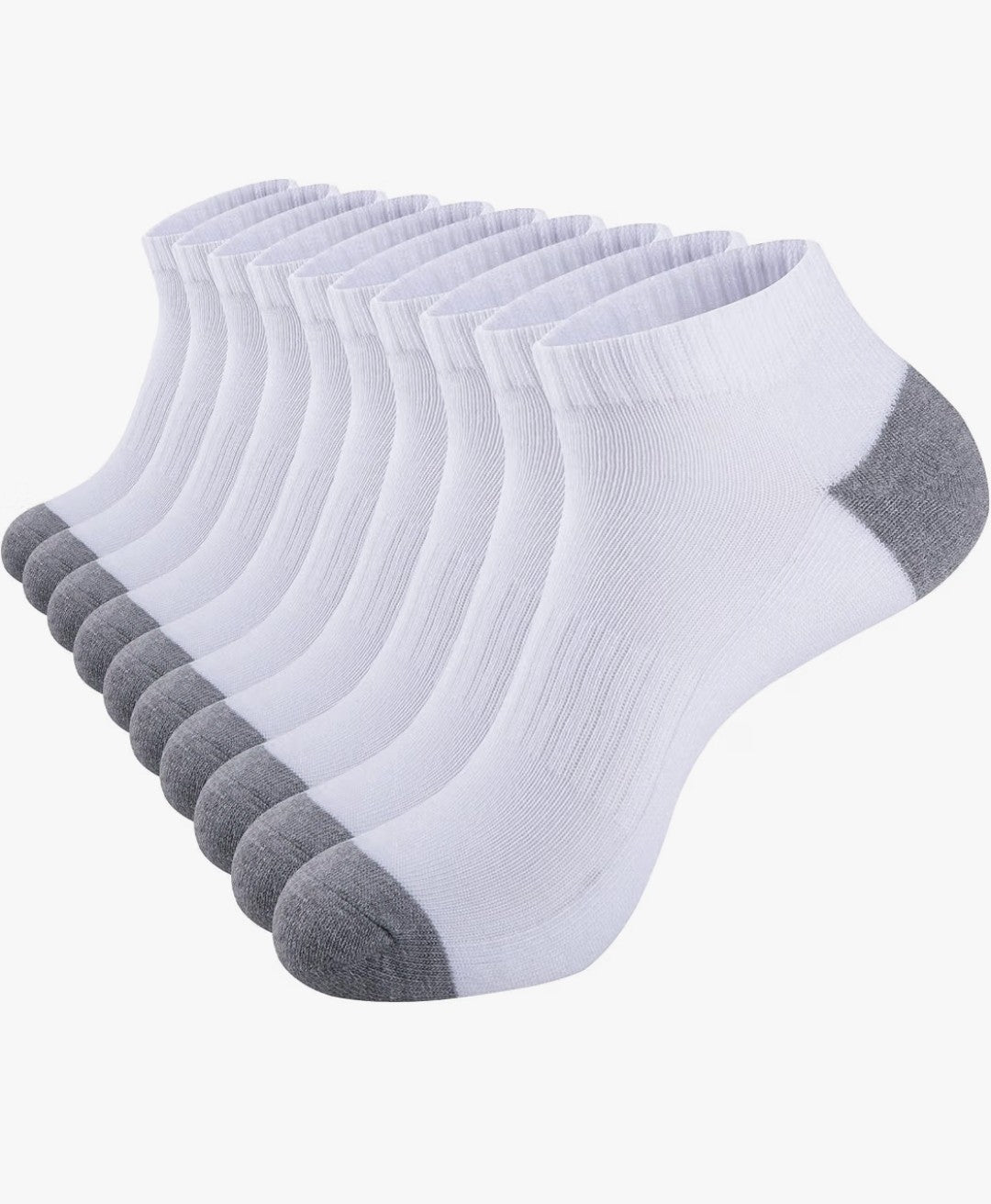 Men's Ankle Low Cut Socks, 10 Pairs (Shoe Size 6-12)